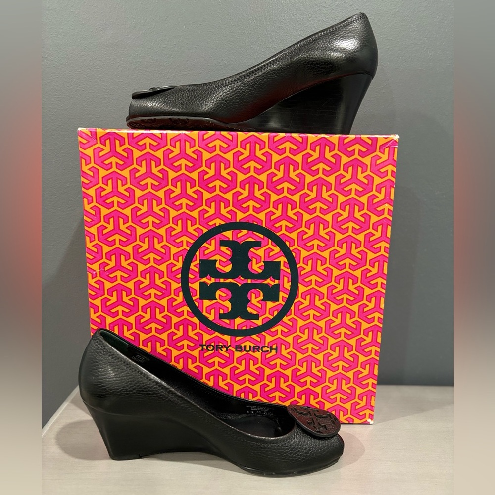 Tory Burch Peep Toe Wedges